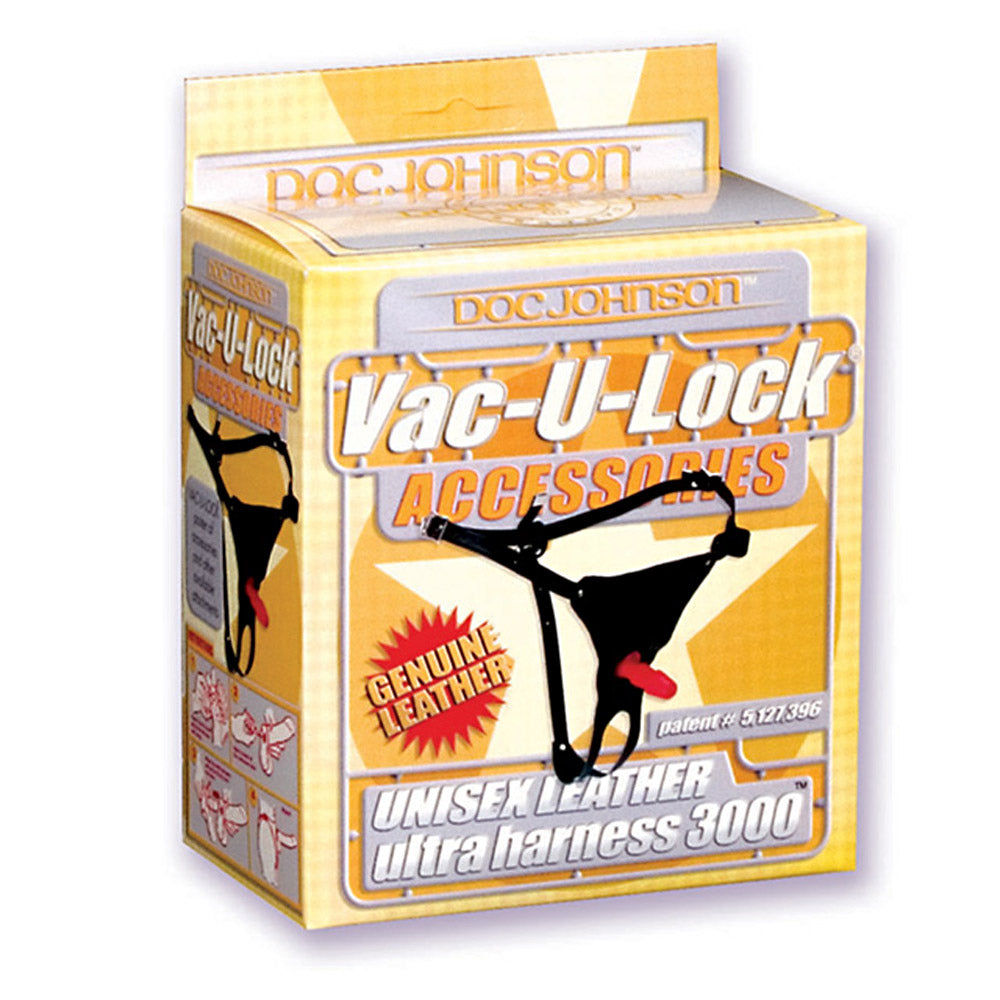 Doc Johnson Vac-U-Lock Leather Ultra Harness with Plug