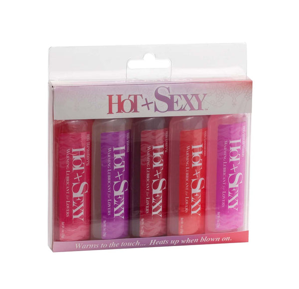 Hot & Sexy Warming Lubricant - 1 oz Bottle Asst. Flavors Pack of 5