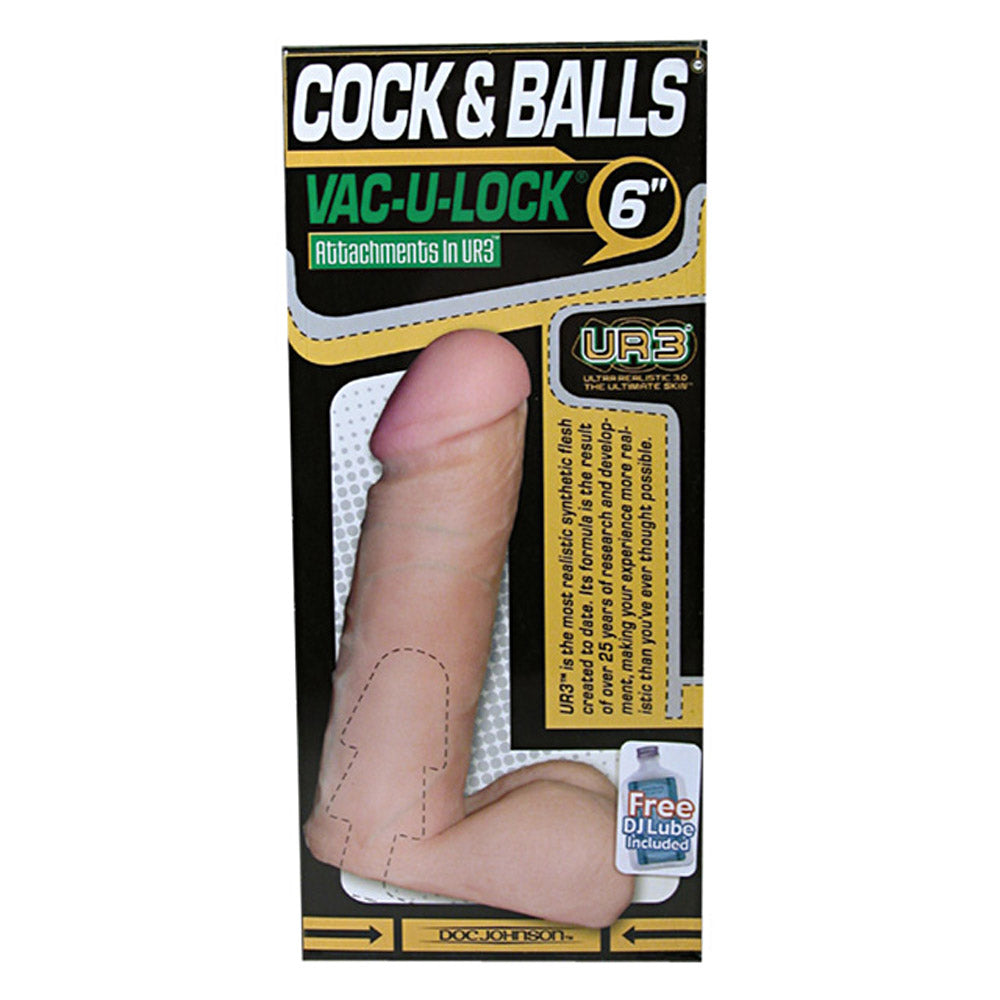 Doc Johnson Vac-U-Lock 6 Inch UR3 Cock White