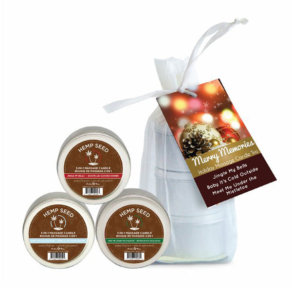Earthly Body Holiday Trio (Three 2 oz candles -- Jingle My Bells, Baby Its Cold Outside & Meet Me Under the Mistletoe)