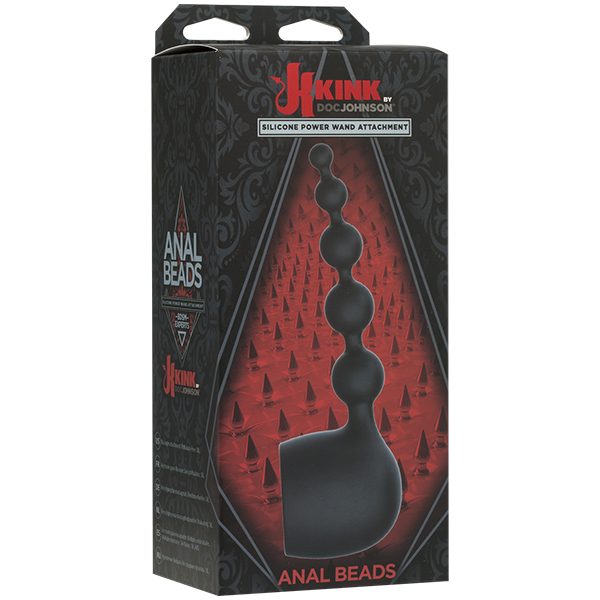 Kink Silicone Wand Anal Beads Attch. - Black