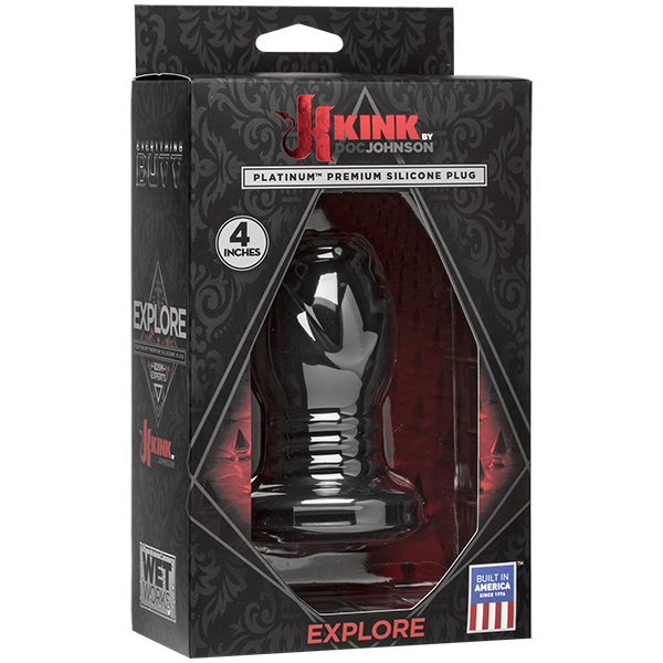 Kink Wet Works Explore Platinum Premium Silicone Plug 4 inch Black