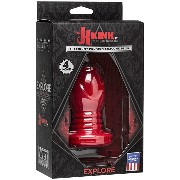 Kink Wet Works Explore Platinum Premium Silicone Plug 4 inch Red