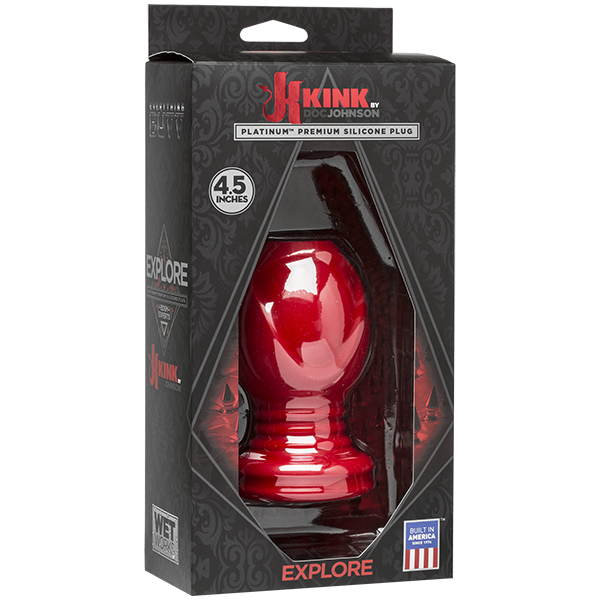Kink Wet Works Explore Platinum Premium Silicone Plug 4.5 inch Red
