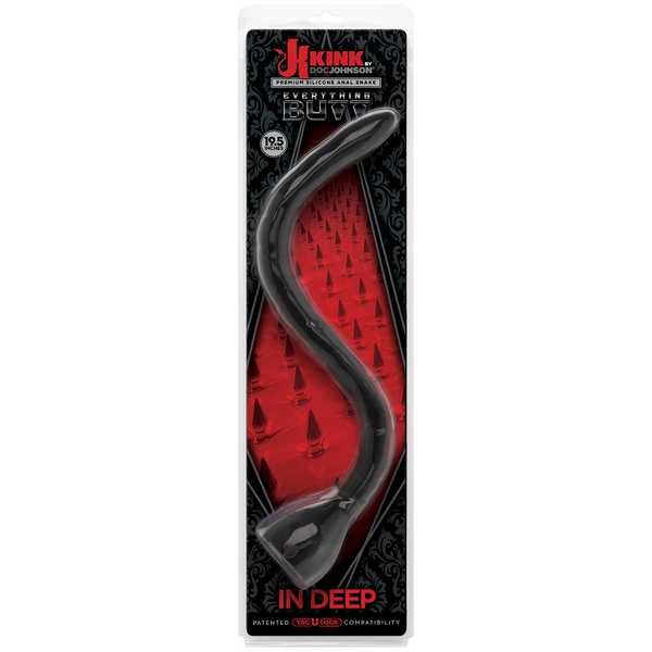 Kink In Deep Silicone Anal Snake - Black