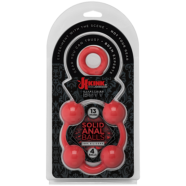 Kink Smooth Silicone Anal Balls 13in Red