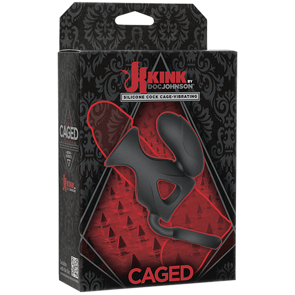 Kink Vibrating Silicone Cock Cage w/Ball Strap