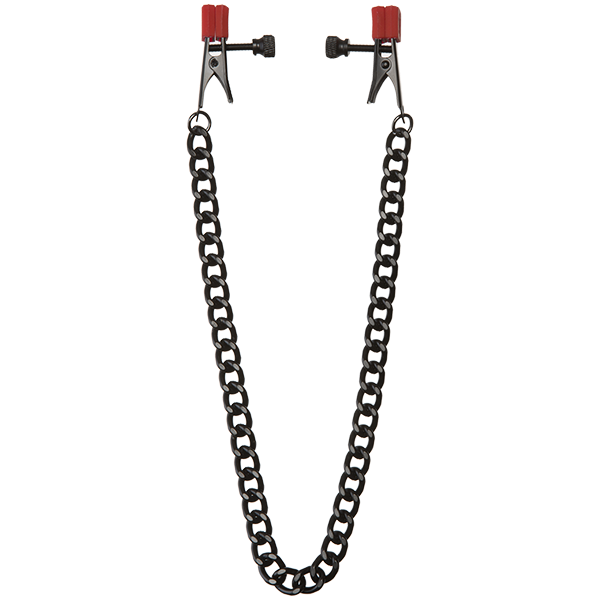 Kink Silicone Nipple Alligator Clamps w/Heavy Chain