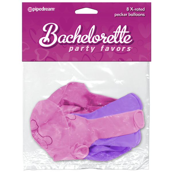 Pipe Dreams Bachelorette Party Favors X-Rated Pecker Balloons PINK & PURPLE 8 pcs.