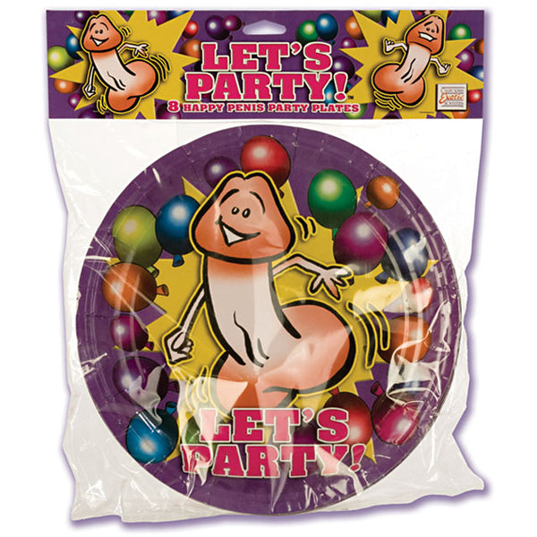 California Exotic Let's Party! Dinner Size Plates (8)