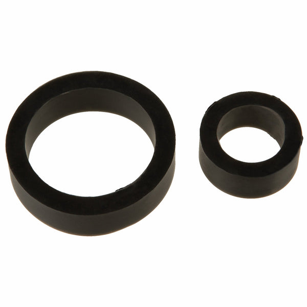 Titanmen Platinum Silicone Cock Ring - Black Pack of 2