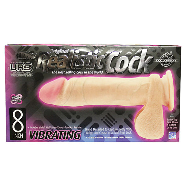 Doc Johnson Realistic Cock - UR3 Vibrating 8in White
