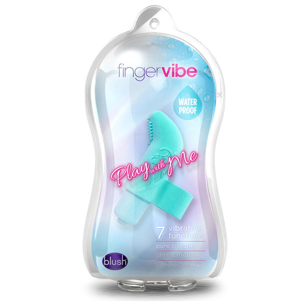 Blush Silicone Finger Vibe 7X Waterproof Blue