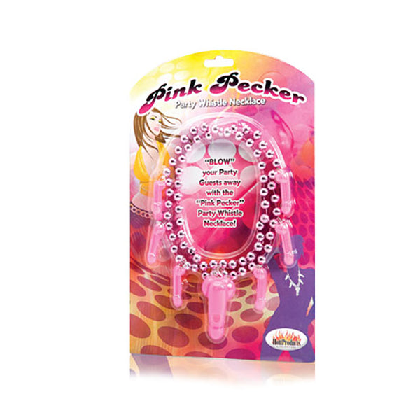 Pink Pecker Party Whistle Necklace
