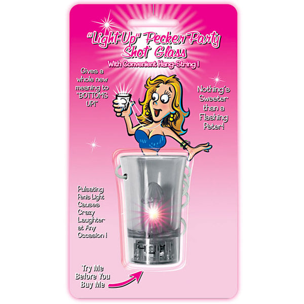 Light Up Pecker Party Shot Glass &String