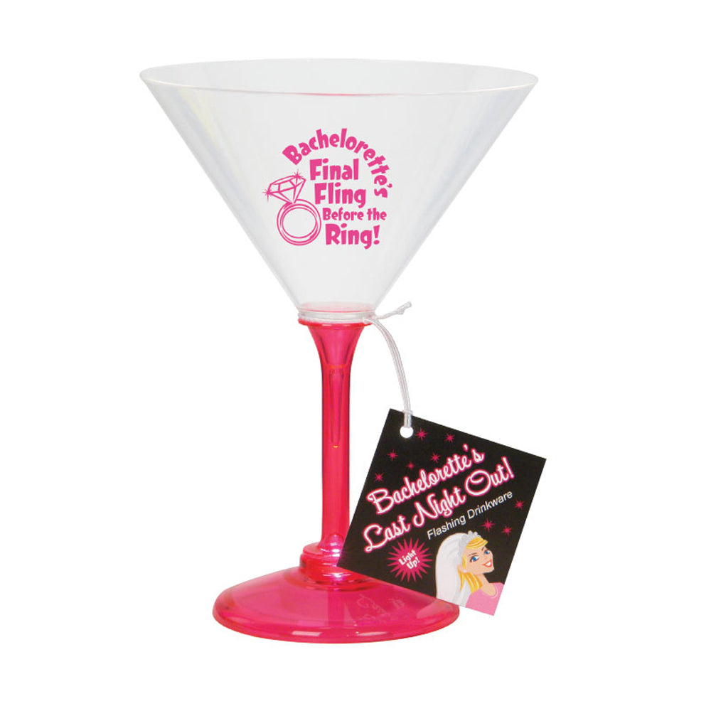 Bachelorette Party Final Fling Flashing Martini Glass
