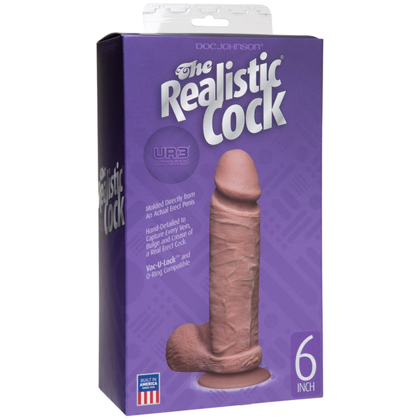 Doc Johnson Realistic Cock - UR3 - 6in Brown