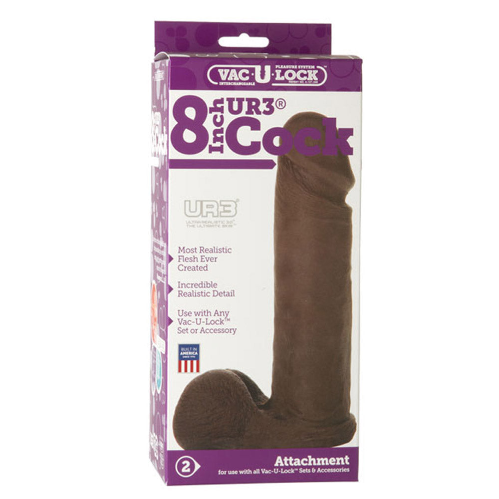 Doc Johnson Vac-U-Lock 8in UR3 Cock Black