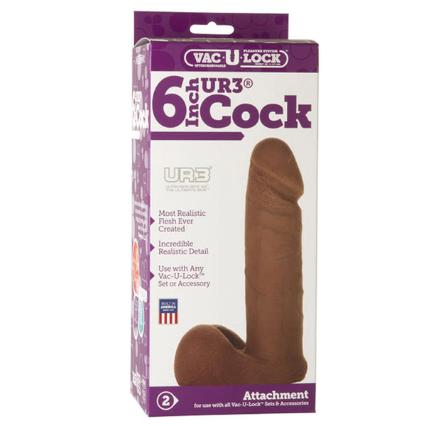 Doc Johnson Vac-U-Lock 6in UR3 Cock Brown