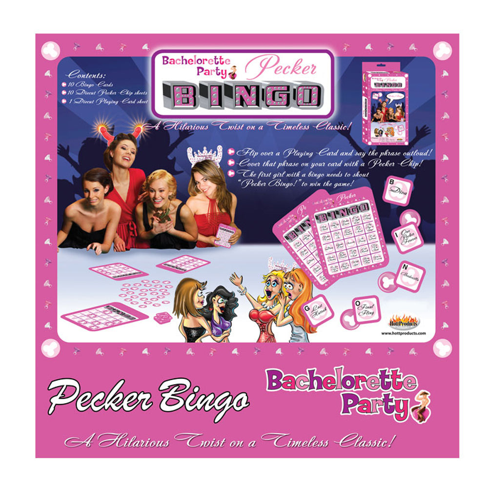Bachelorette Party Game Pecker Bingo