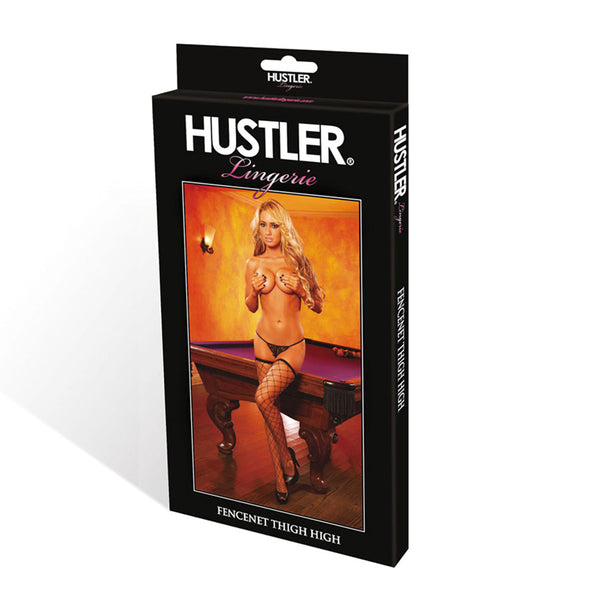 Hustler Diamond Net Thigh High Black
