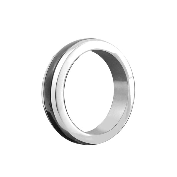 Heart 2 Heart C Ring Stainless Steel 1.75 Inch Chrome with Black
