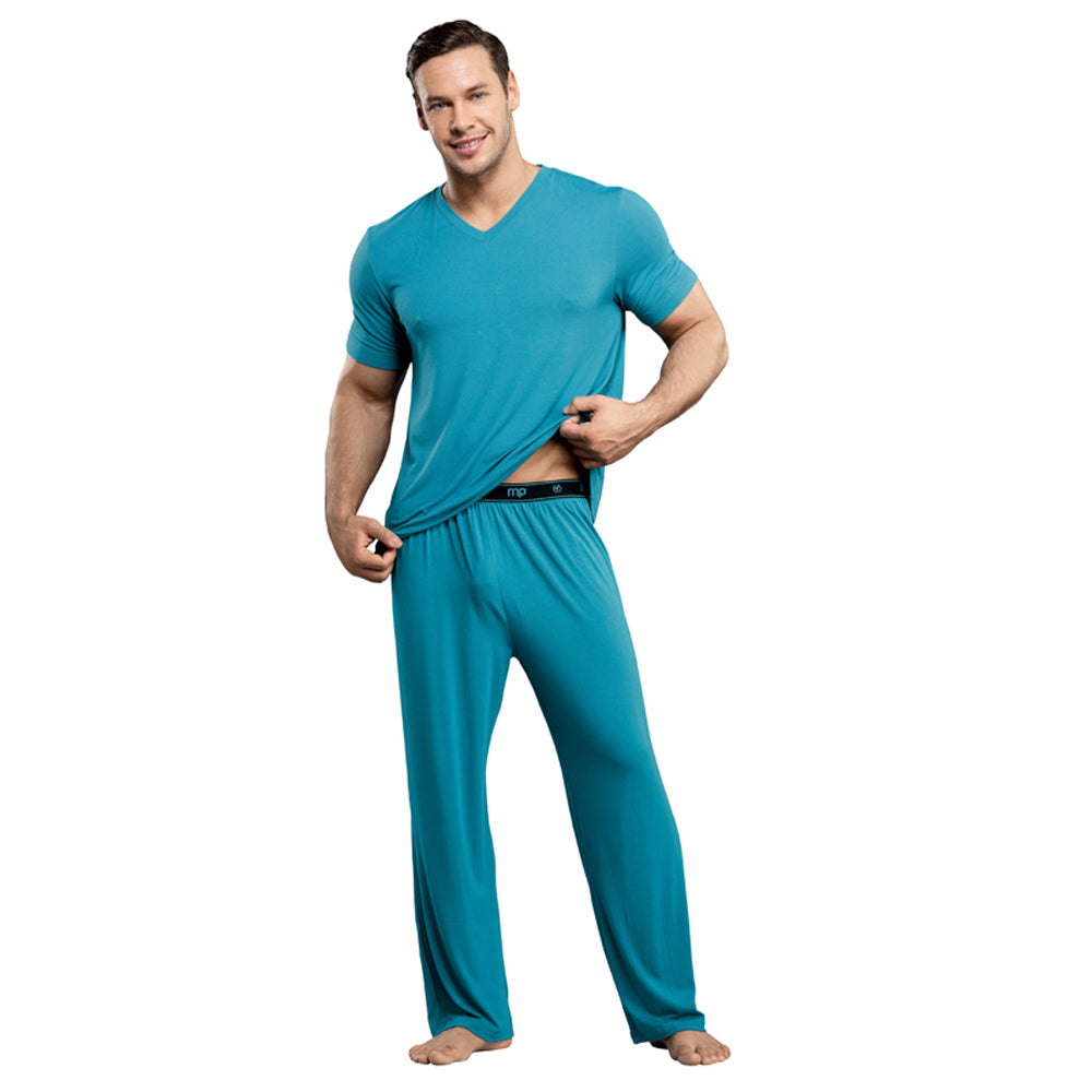 Male Power Bamboo Tee Shirt Teal Med