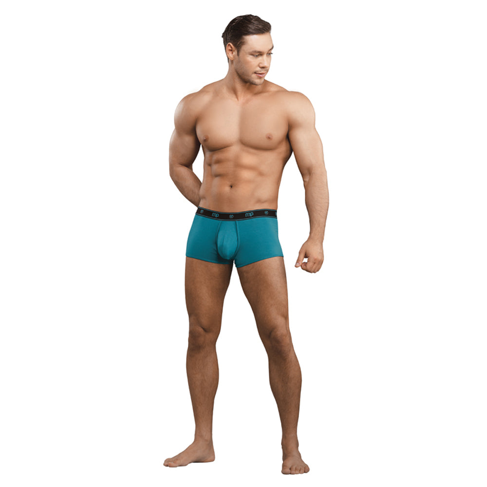 Male Power Bamboo Pouch Enhancer Mini Short Teal Size Small