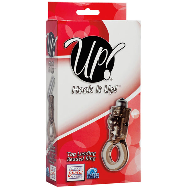 California Exotic Up! Hook It Up!  Top Loading Beaded Ring - Smoke
