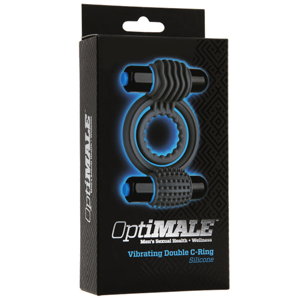 Doc Johnson OptiMALE Vibrating Double C-Ring Black