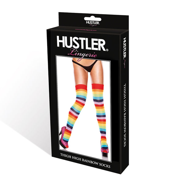 Hustler Thigh High Rainbow Socks