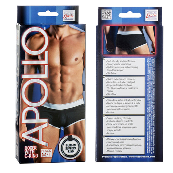 California Exotic Apollo Boxer with C-Ring - M/L - Black