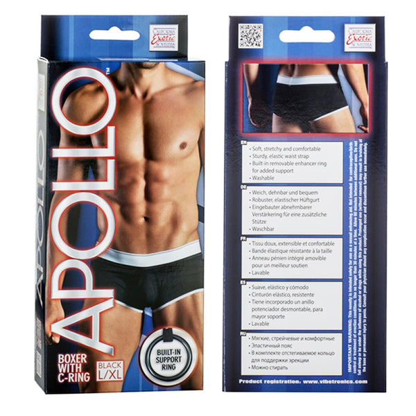 California Exotic Apollo Boxer with C-Ring - L/XL - Black