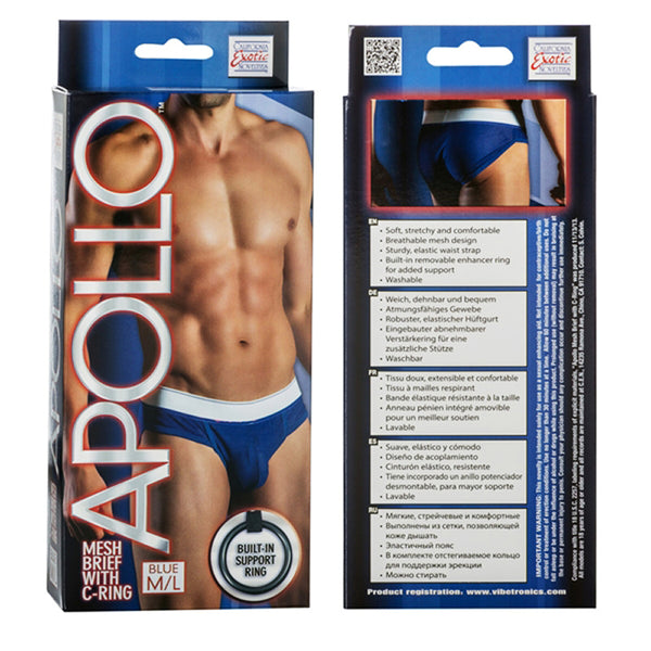 California Exotic Apollo Mesh Brief with C-Ring - M/L - Blue