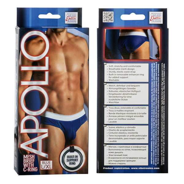 California Exotic Apollo Mesh Brief with C-Ring - L/XL - Blue