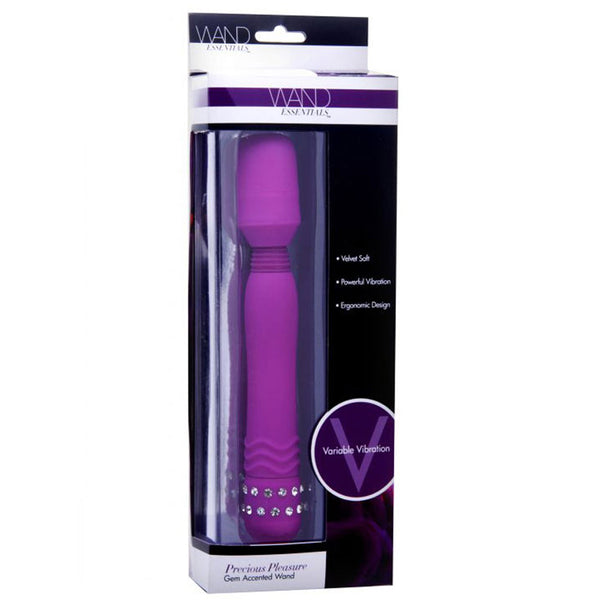 Wand Essentials Precious Pleasure Gem Accented Massager Wand