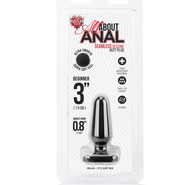 Hustler All About Anal Butt Plug 3in Black