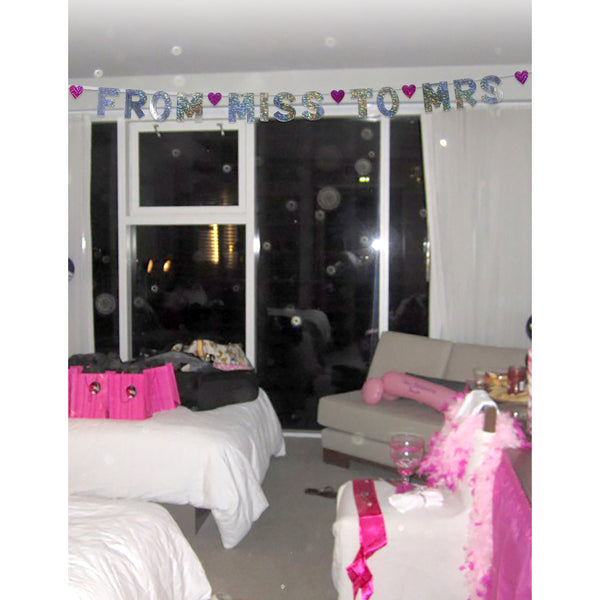 Pipe Dreams Bachelorette Party Favors "From Miss to Mrs" Party Banner