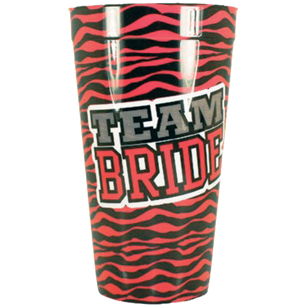 Team Bride Zebra Print Plastic Cup