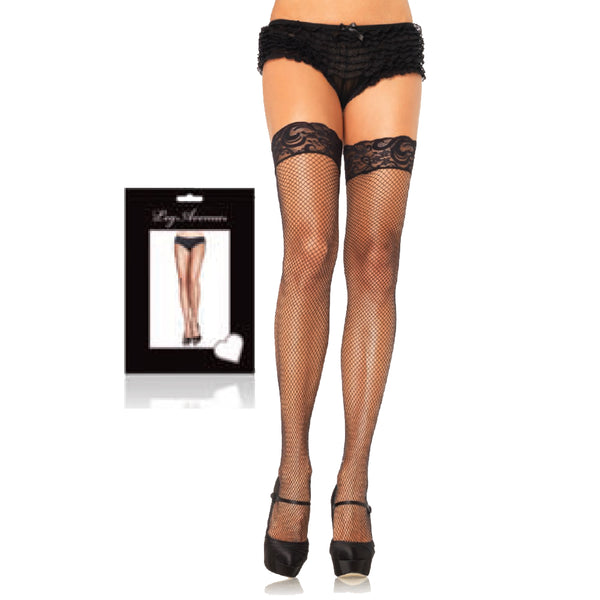 Stay Up Lycra Fshnt with Lace Thigh High Plus