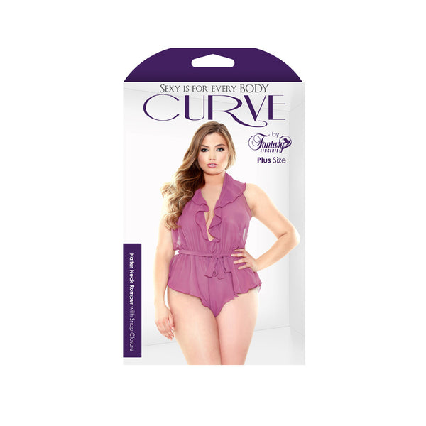 Curve Halter Neck Romper Orchid 1X/2X