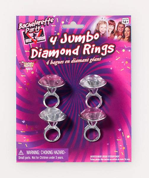 Bachelorette Jumbo Diamond Rings 4pk