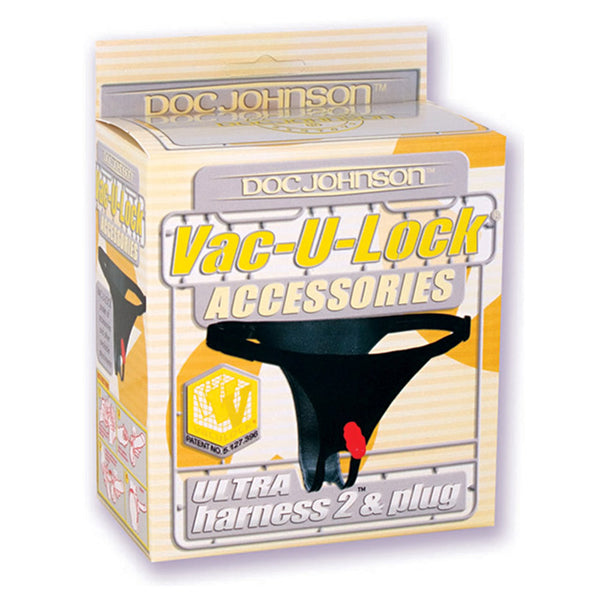 Doc Johnson Vac-U-Lock Ultra Harness 2 with Plug Black