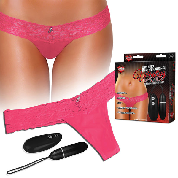 Hustler Vibrating Panty with Wireless Remote Control Pink M/L - (PACK OF 2)