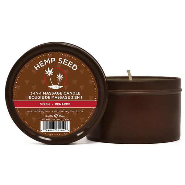 Earthly Body 3 in 1 Massage Candle - 6 oz Vixen