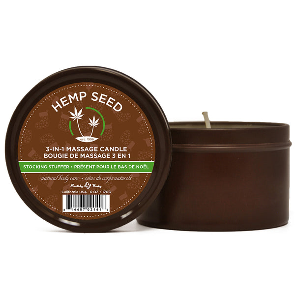 Earthly Body 3 in 1 Massage Candle - 6 oz Stocking Stuffer