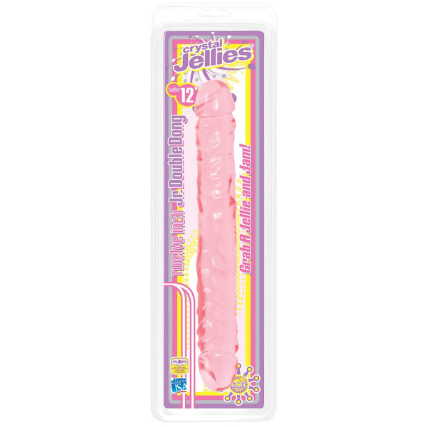 Doc Johnson Crystal Jellies Double Dong Jr Pink 12 Inch