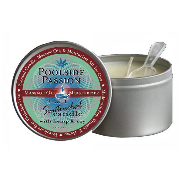 Earthly Body Massage Candle Poolside Pass. 6.8oz.