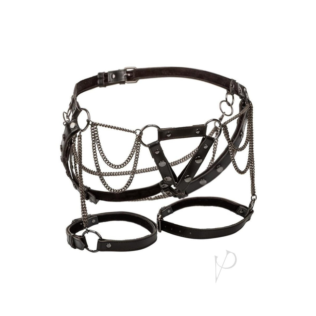 Euphoria Collection Plus Size Thigh Harness With Chains - Black