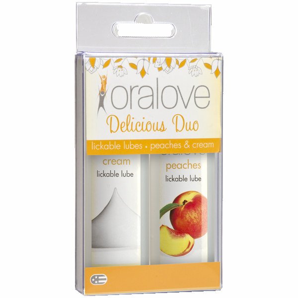 Oralove Delicious Duo Flavored Lube - Peaches & Cream